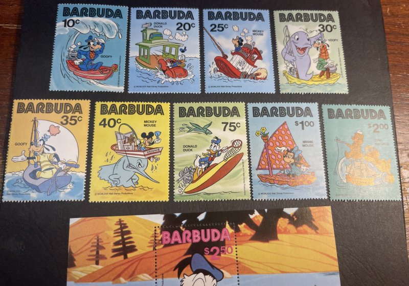 BARBUDA # 478-487-MINT NEVER/HINGED---COMPLETE SET + SOUVENIR SHEET---1981