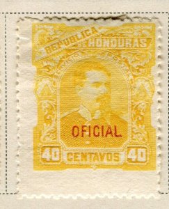 HONDURAS; 1891 early classic Official issue fine Mint hinged 40c. value