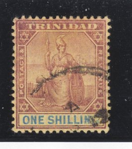 Trinidad Sc 99 used. 1904 1/ violet & blue on yellow Britannia, sound, F-VF