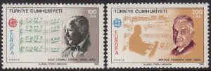 TURKEY Sc # 2313-4 CPL MNH - EUROPA 1985, MUSIC and COMPOSERS