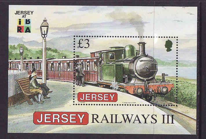 Jersey-Sc#1379b-unused-NH-sheet-Trains-Railways-2009-