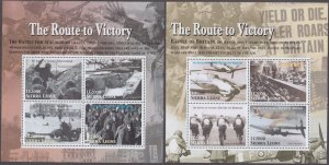 SIERRA LEONE Sc #2803-4a-d MNH SOUVENIR SHEETS of 4 EACH - WORLD WAR II BATTLES