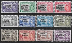 TRISTAN DA CUNHA SG1/12 1952 OVERPRINT SET MTD MINT