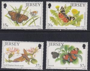 Jersey # 568-571, Butterflies & Moths, Mint NH, 1/2 Cat