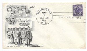 US 940 (Me-22) 3c Honorable Discharge on FDC 1st Artmaster Cachet ECV $90.00