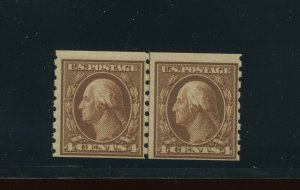 395 Washington Mint Coil Line Pair of Stamps NH with PSE Cert (Stock 395-PSE 1)