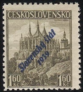 SLOVAKIA 1939 Sc 15, Mint MNH VF Church - Blue overprint, BIN $1.50