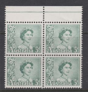 Australia1959 QEII Sc#316 Block of 4 Mint Hinged on 2 stamps