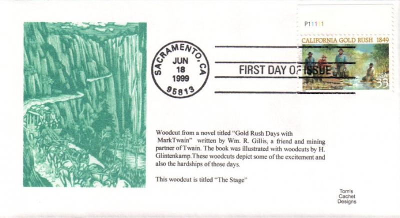 #3316 California Gold Rush Tom's FDC