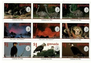 Grenada - 1995 - Sierra Club - Sheet Of 9 - MNH