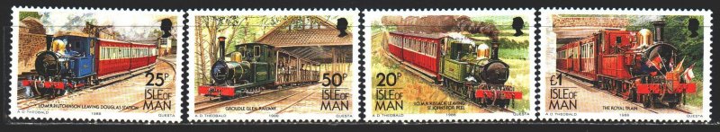 Isle Of Man. 1988. 381-84. Railway transport. MNH.