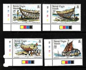 Virgin Is.-Sc#450-3-unused NH set-Ships-Boat Building-1983-