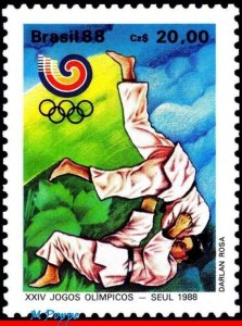 2140 BRAZIL 1988 OLYMPICS GAMES, SEOUL, JUDO, SPORTS, MI# 2258 RHM C-1590, MNH