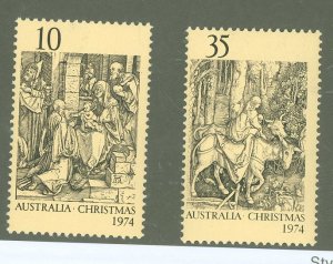 Australia  #582-3 Mint (NH) Single (Complete Set)