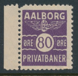 Denmark Aalborg Private Railway 80 ØRE  Local Railway Post MNH
