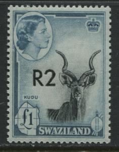 Swaziland  QEII 1961 2R overprint Type 2 mint o.g.