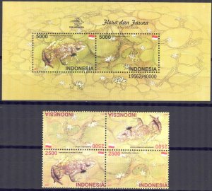 Indonesia 2011 Frogs sheet + S/S MNH