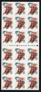 ALLY'S STAMPS US Scott #3013a 32c Children Sledding - Pane [18] MNH F/VF [F-16a]