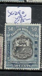 NORTH BORNEO  50C  ARMS  SG 290    VFU          P0311H