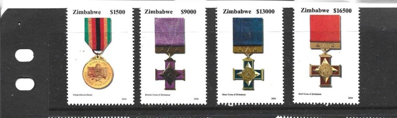 Zimbabwe Scott 959-962 Medals cpt NH 2021 cv $40