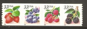 #3302 Berrys coil strip of 4 Mint NH