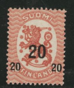 FINLAND SUOMI Scott 120 perf 14 1919 MH* stamp