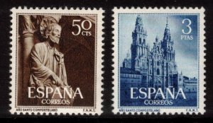 SPAIN 1954 Holy Year of Compostela; Scott 799-800; MNH