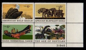 ALLY'S Plate Block Scott #1387-90 6c Natural History [4] MNH F/VF [STK-A19]