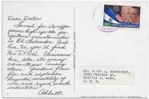 El Salvador to Seattle, Wa 1959 Dear Doctor Card (52533)
