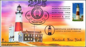 21-352, 2021, Montauk Lighthouse, Event Cover, Pictorial Postmark, Montauk NY,