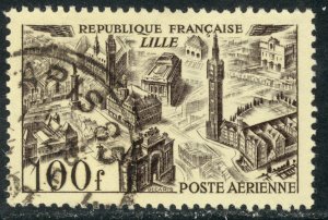 FRANCE 1949-50 100fr View of Lille AIRMAIL Sc C23 VFU