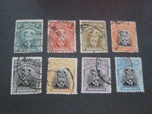 Rhodesia 1913 Sc 119-122,124-5,7,130 FU