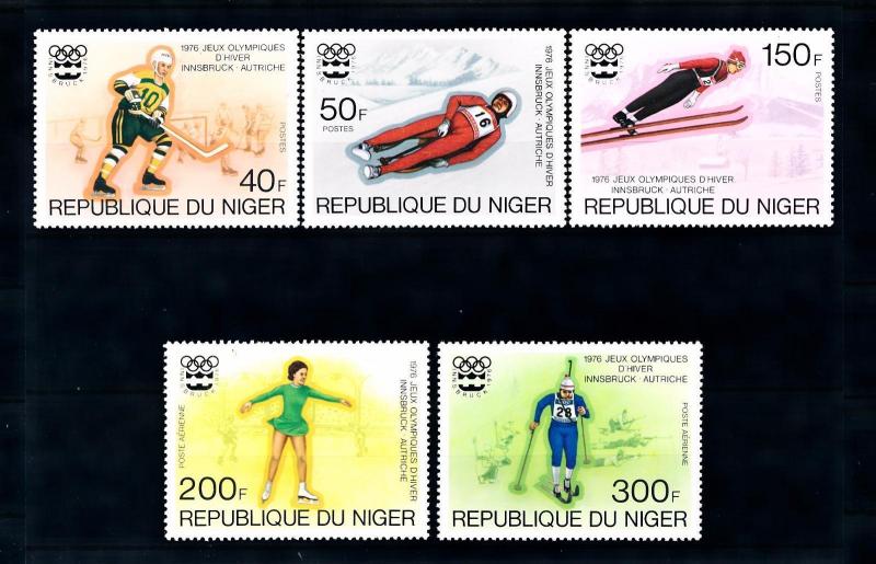 [46627] Niger 1976 Olympic games Innsbruck Icehockey Ski jumping Skating MNH