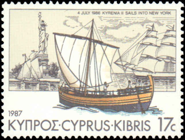 Cyprus #689-692, Complete Set(4), 1987, Ships, Never Hinged