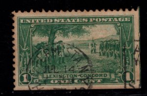 USA Scott 617 Used Lexington Concord  stamp paper has yellowed with age