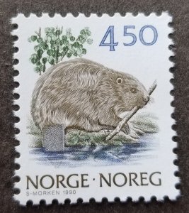 *FREE SHIP Norway Nature 1990 Eurasian Beaver Mammals Fauna Wildlife (stamp) MNH