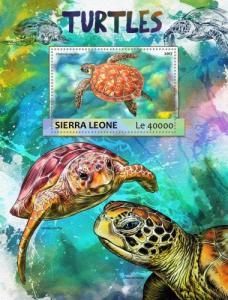 SIERRA LEONE 2017 SHEET TURTLES REPTILES MARINE LIFE srl17302b