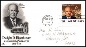 US 2513 Eisenhower Artcraft Pencil FDC