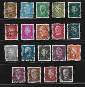 Germany Sc# 366-384 Presidents Ebert and Hindenburg Complete Set Used L8