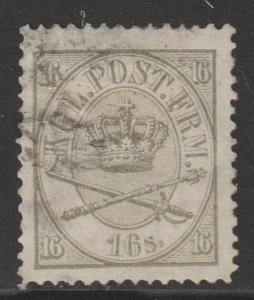 1864 Denmark - Sc 15 - used VF - 1 single - Royal Emblems