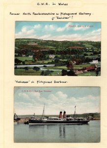 GB Wales GWR RAILWAY Cards{2} Fishguard *Reindeer Mailboat* 1906 {samwells}RL112 