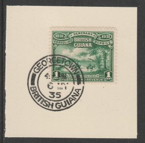 Br Guiana 1931 KG5 CENTENARY  1c on piece with MADAME JOSEPH  POSTMARK