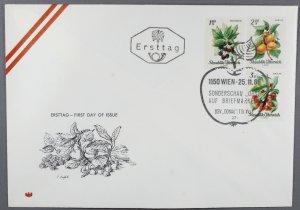 Austria #781, 782, 783 First Day Cover Fruits