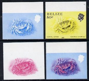 Belize 1984-88 Coral Crab 50c def imperf progressive marg...