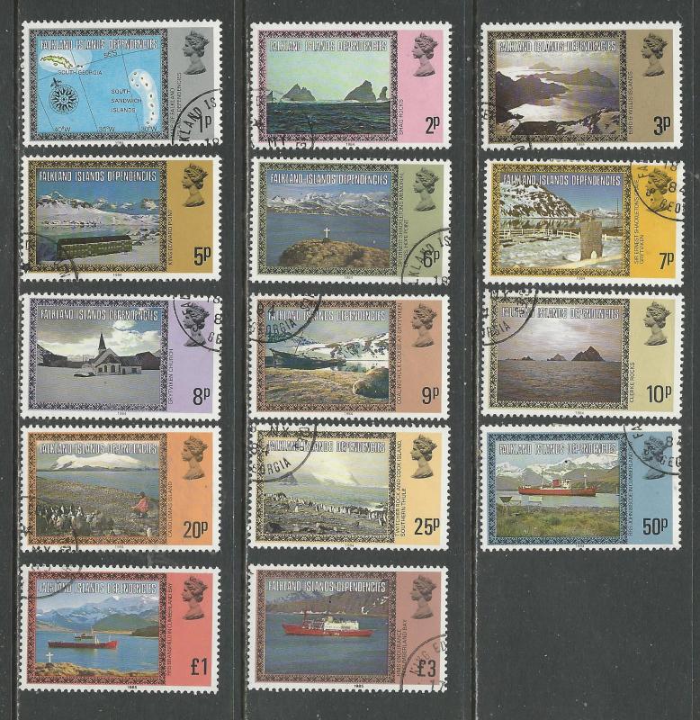 Falkland Islands Dependencies  Scott catalogue # 1L38//1L52 Used