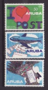 Aruba-Sc#B29-31- id5-unused NH semi-postal set-Postal services-1992-