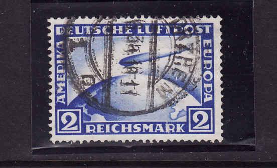 Scan#5456-Germany-Sc#C36-used Airmail-2M ultra-Graf Zeppelin