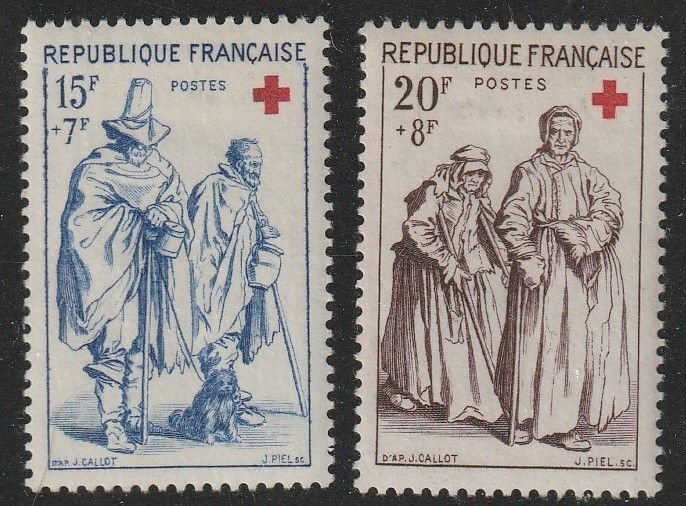 France 1957  Famous Men    Mint  Sc# B318-19