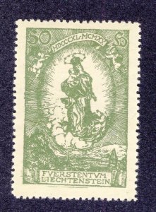 Liechtenstein 1920 50h olive green Madonna, Scott 47 MH, value = $1.00