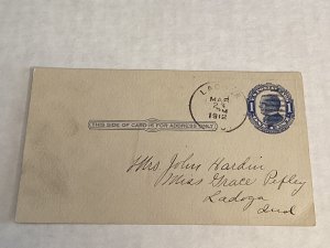 3/23/1912 cover Lagoda Indiana Scott #UX22 Millinery Carrie Robbins to Hardin